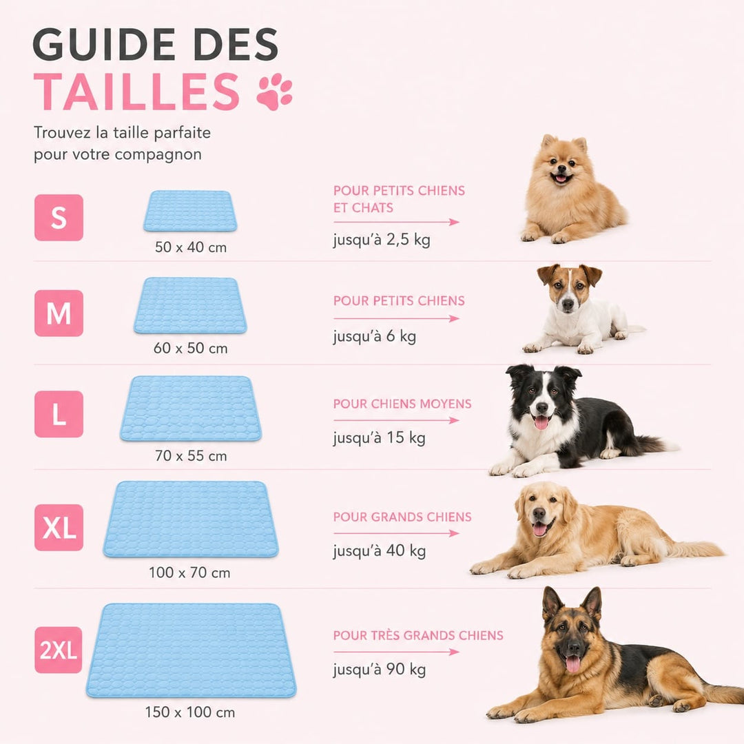 Tapis refroidissant pour chien, accessoire de literie durable. Maintient votre animal au frais par temps chaud.
