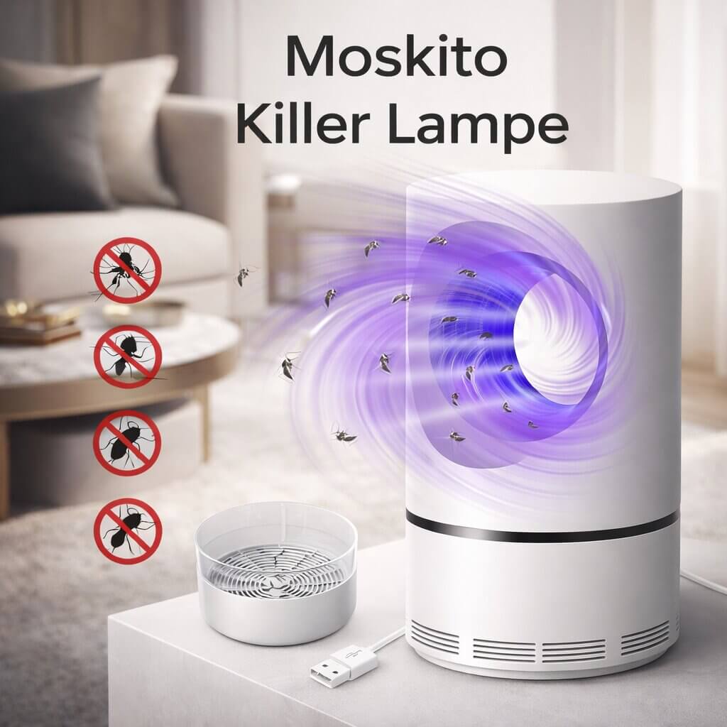 Détail du piège à insectes UV moderne, discret et puissant contre les moustiques et mouches à la maison.