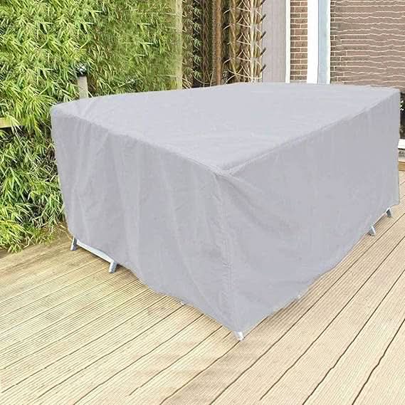 Housse de protection imperméable et respirante pour table et chaises de jardin, usage extérieur.