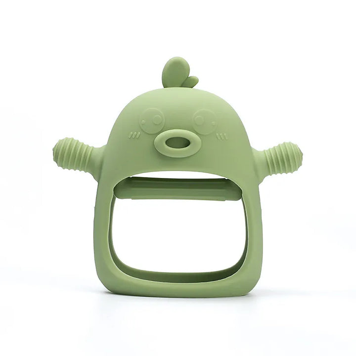 Gant de dentition en silicone, sécurisé et facile à utiliser par bébé. Soulage les gencives enflammées.