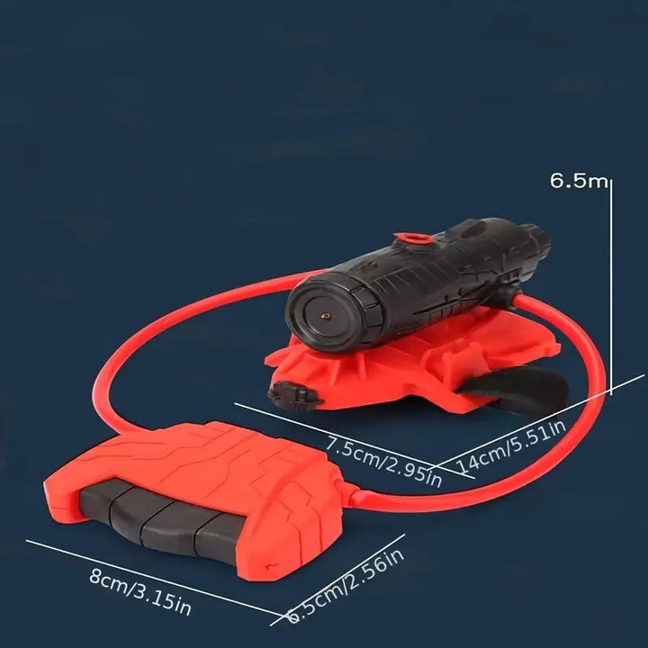 Gants lance-eau rouges pour enfants, inspirés des super-héros araignée. Amusez-vous avec ce jouet d'eau en plein air.