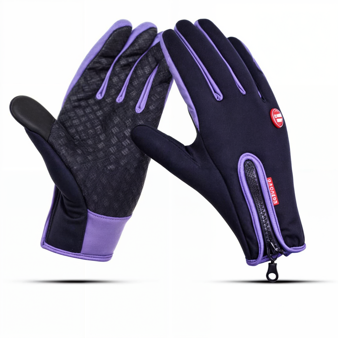 Design élégant de gants thermiques noirs unisexes, tissu résistant coupe-vent, paume antidérapante.