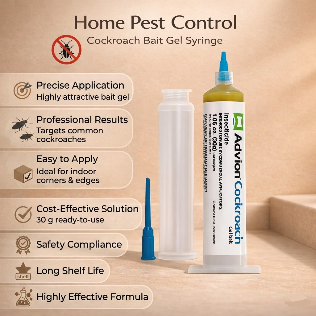 Solution d'hygiène domestique : gel professionnel anti-cafards pour protéger votre maison des blattes.