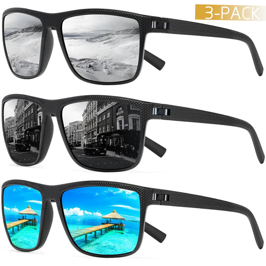 Lunettes de soleil femme polarisées, pack de 3. Accessoire de mode avec protection UV pour activités plein air.