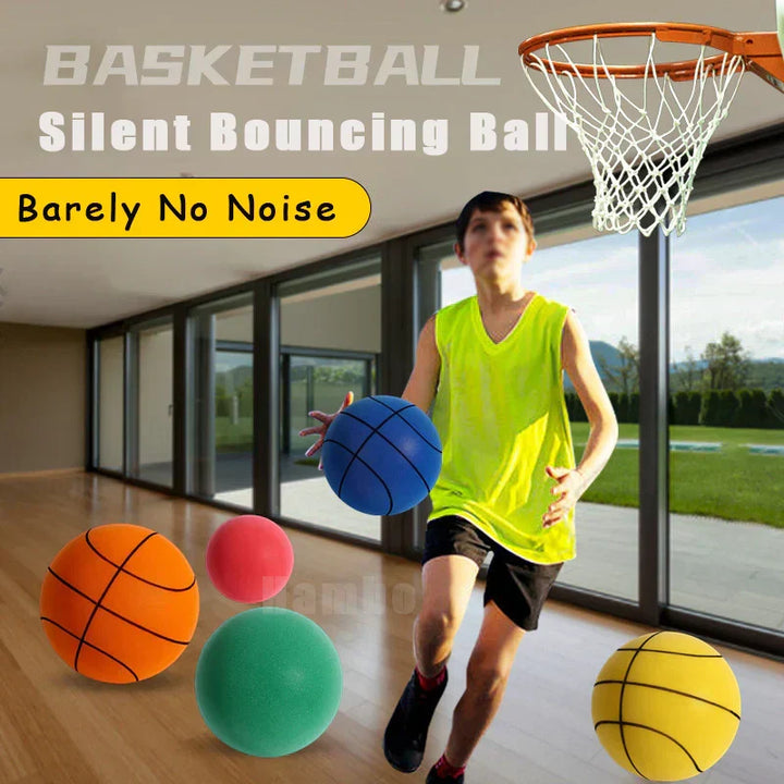 Ballon d'entraînement intérieur en mousse silencieuse, idéal pour la pratique du basketball sans bruit.