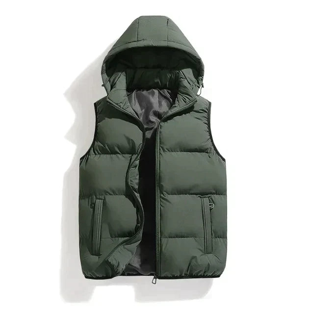 Gilet homme sans manches matelassé, coupe moderne et chaleur légère, parfait pour la mi-saison.