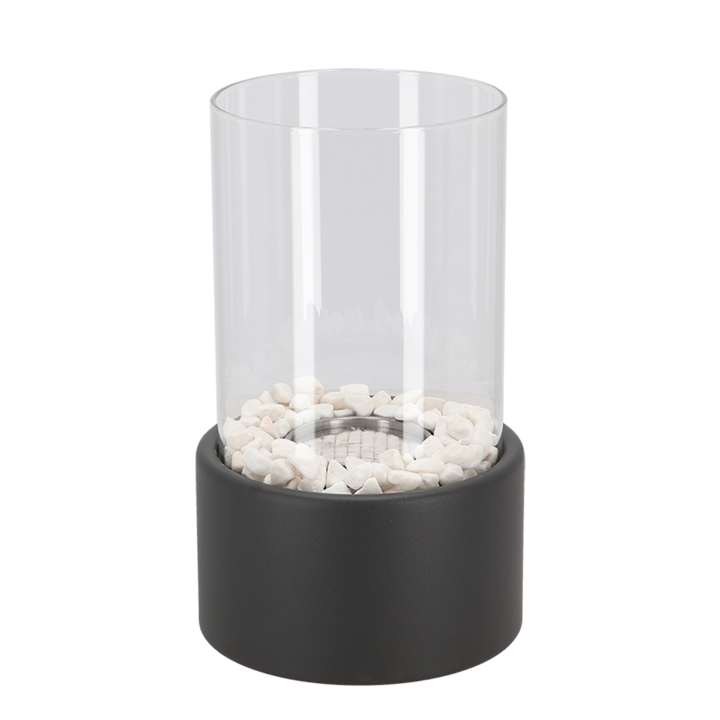 Lampe à huile en verre soufflé, flamme vacillante pour une ambiance maison unique et intime.