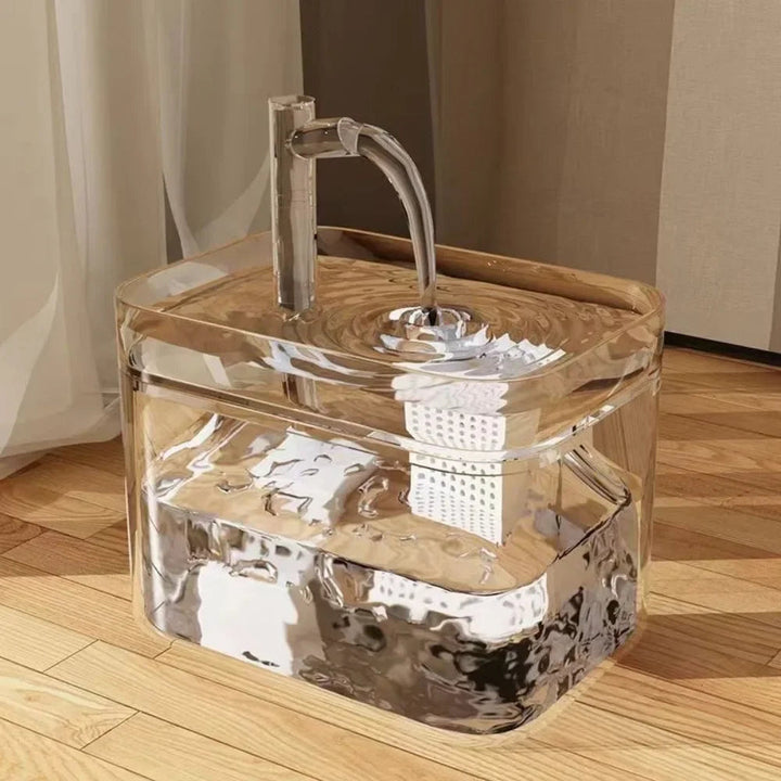 Fontaine à eau pour animaux avec filtration avancée. Garantit une eau propre et fraîche à votre chat ou chien.