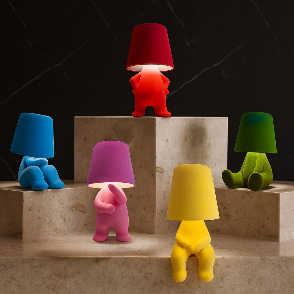 Lampe de table moderne et colorée pour enfants, veilleuse rechargeable avec lumière d'ambiance pour chambre.