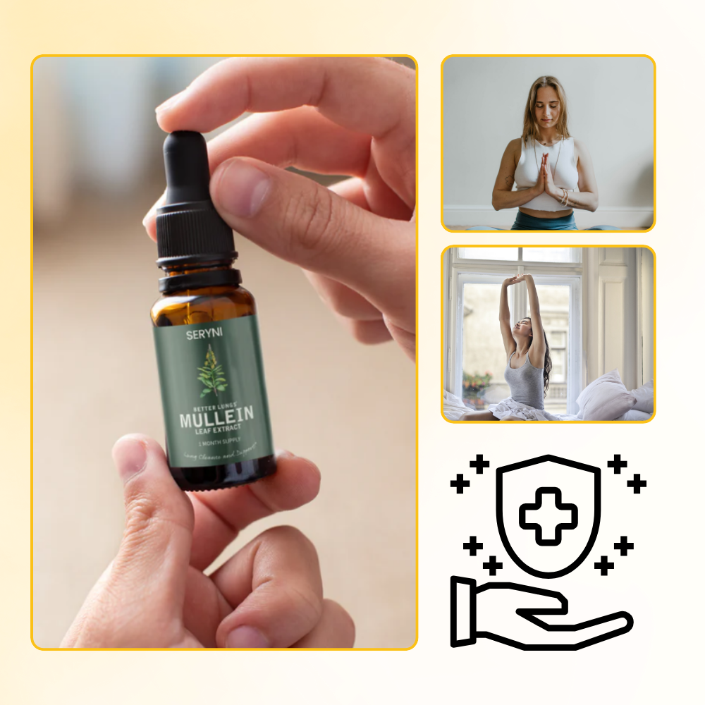 Produit Mullein purifiant et sans gluten, essentiel pour le bien-être des poumons.