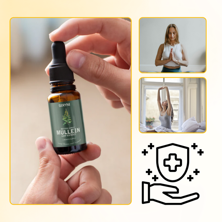 Produit Mullein purifiant et sans gluten, essentiel pour le bien-être des poumons.