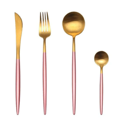 Ensemble de couverts de réception, 24 pièces, acier inoxydable, design haut de gamme.
