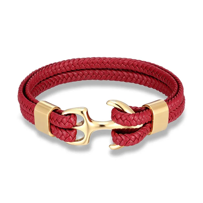 Bracelet nautique unisexe ajustable, avec ancre emblématique, idéal pour toutes les saisons et tous les styles.