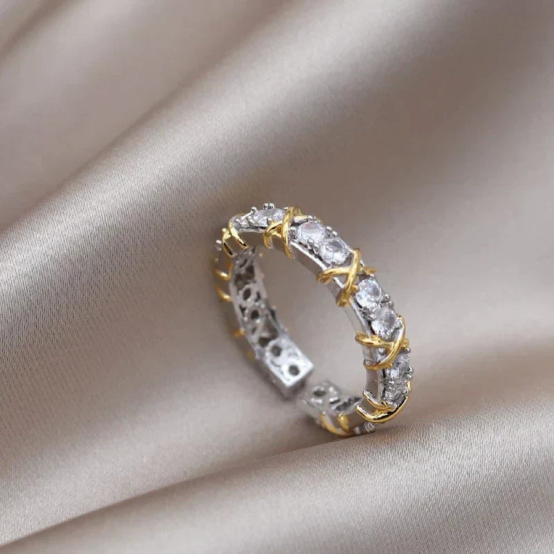 Bague anti-stress zirconium ajustable, favorise la digestion et le bien-être quotidien, cadeau zen pour femme.