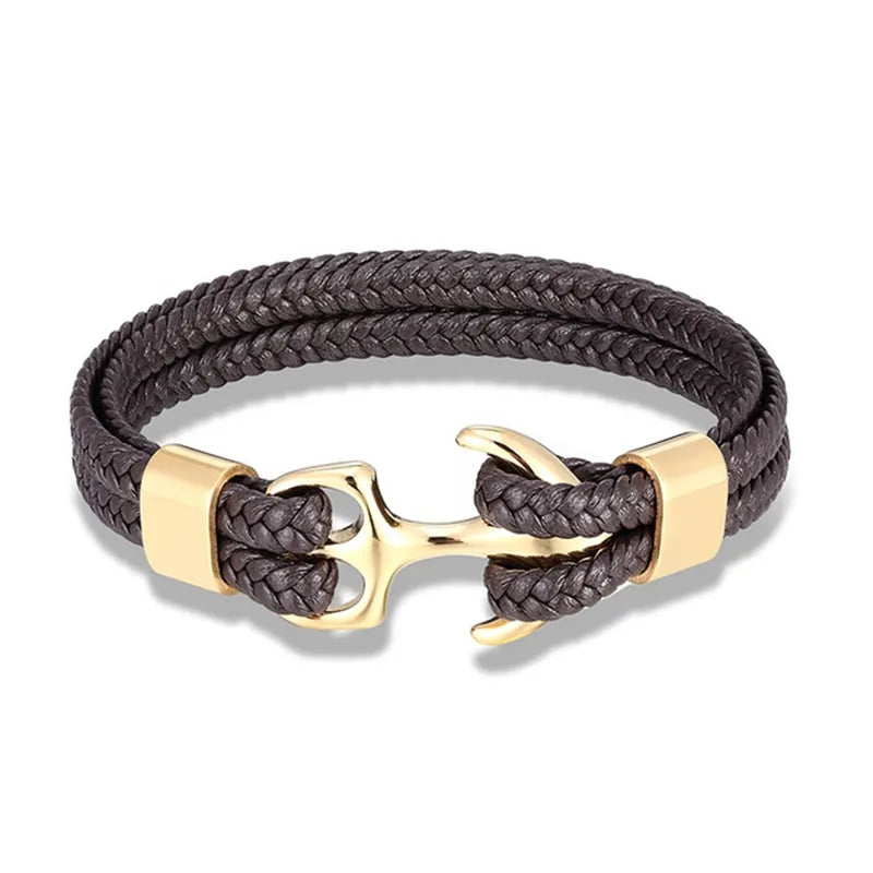 Bracelet ancre marine unisexe, accessoire de mode nautique pour poignet, style élégant et polyvalent.