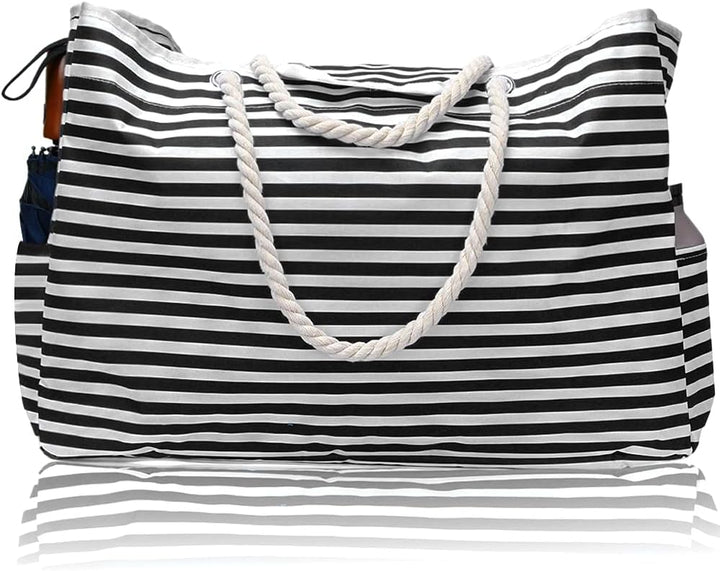 Grand sac de plage imperméable pour femmes, idéal vacances d'été, avec trousse de voyage.
