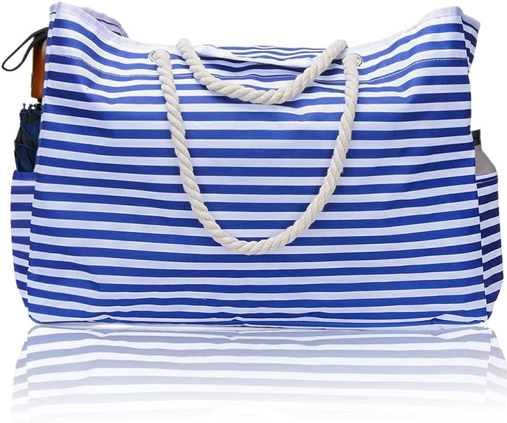 Grand sac de plage femme pour piscine ou voyage, imperméable, parfait pour l'été et la détente.