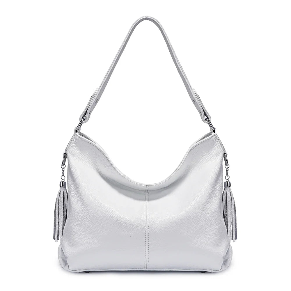 Grand sac épaule noir pour femme, parfait pour le travail ou les sorties, très fonctionnel.