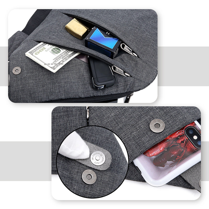 Sac moderne à bandoulière, accessoire unisexe stylé et anti-vol pour voyage et ville. Discret et sécurisé.