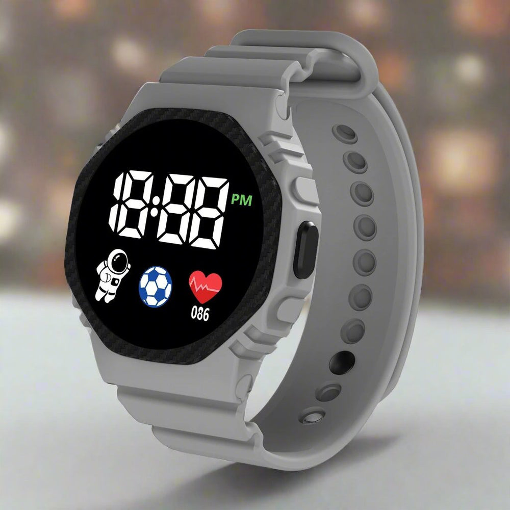 Montre enfant digitale LED imperméable et robuste, parfaite pour les aventures quotidiennes des juniors, garçons/filles.
