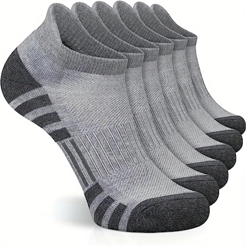 Chaussettes sportives unisexes, lot de 6, avec amorti pour running, fitness, athlétisme et confort du pied.