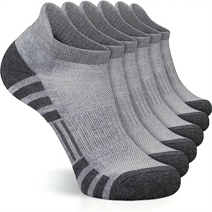 Chaussettes sportives unisexes, lot de 6, avec amorti pour running, fitness, athlétisme et confort du pied.