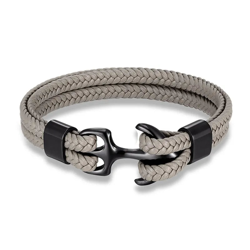 Élégant bracelet unisexe à l'ancre marine, un bijou de poignet inspiré du monde nautique, parfait pour cadeau.