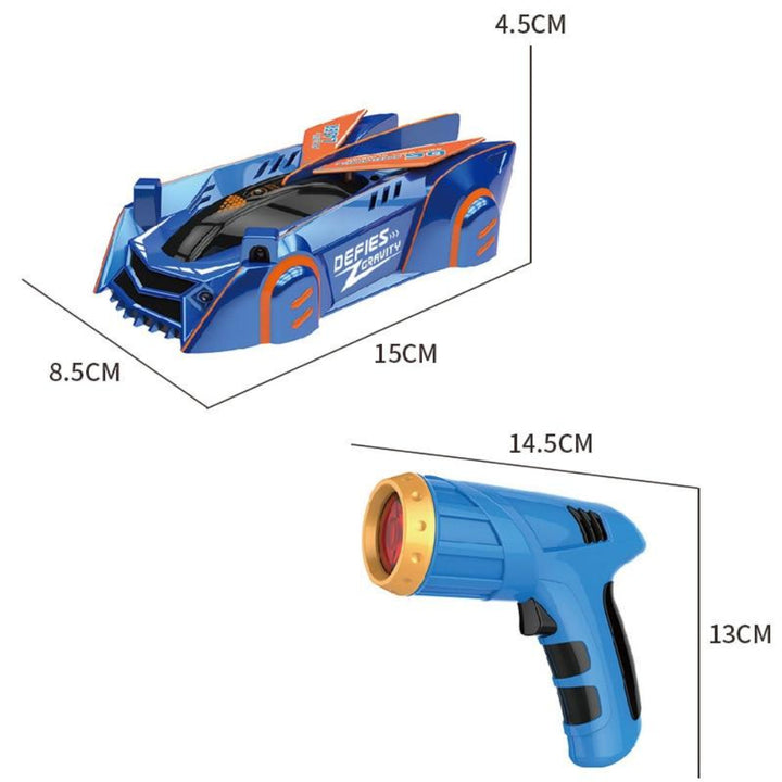 Voiture télécommandée murale anti-gravité avec technologie laser, idéal pour le jeu intérieur enfant.