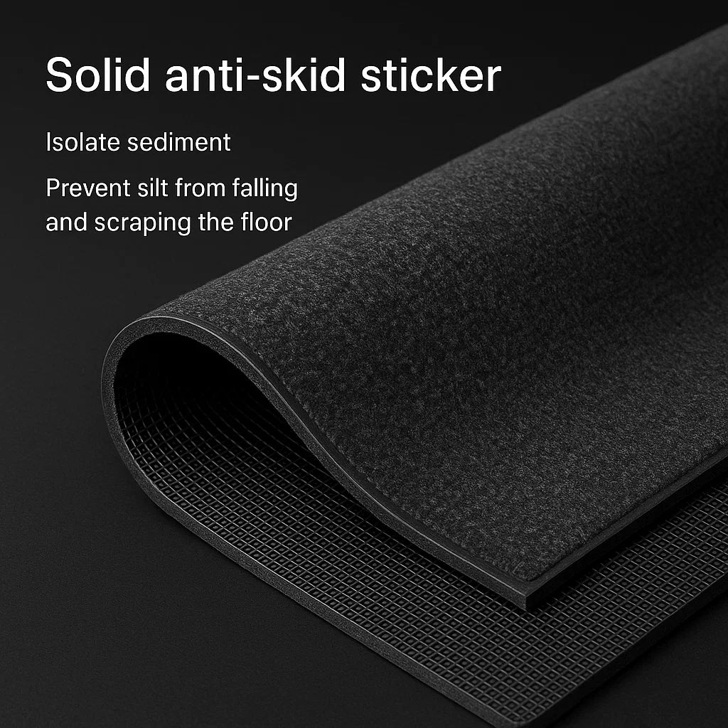 Gros plan sur la texture du tapis de porte résistant, fibres robustes et surface antidérapante.