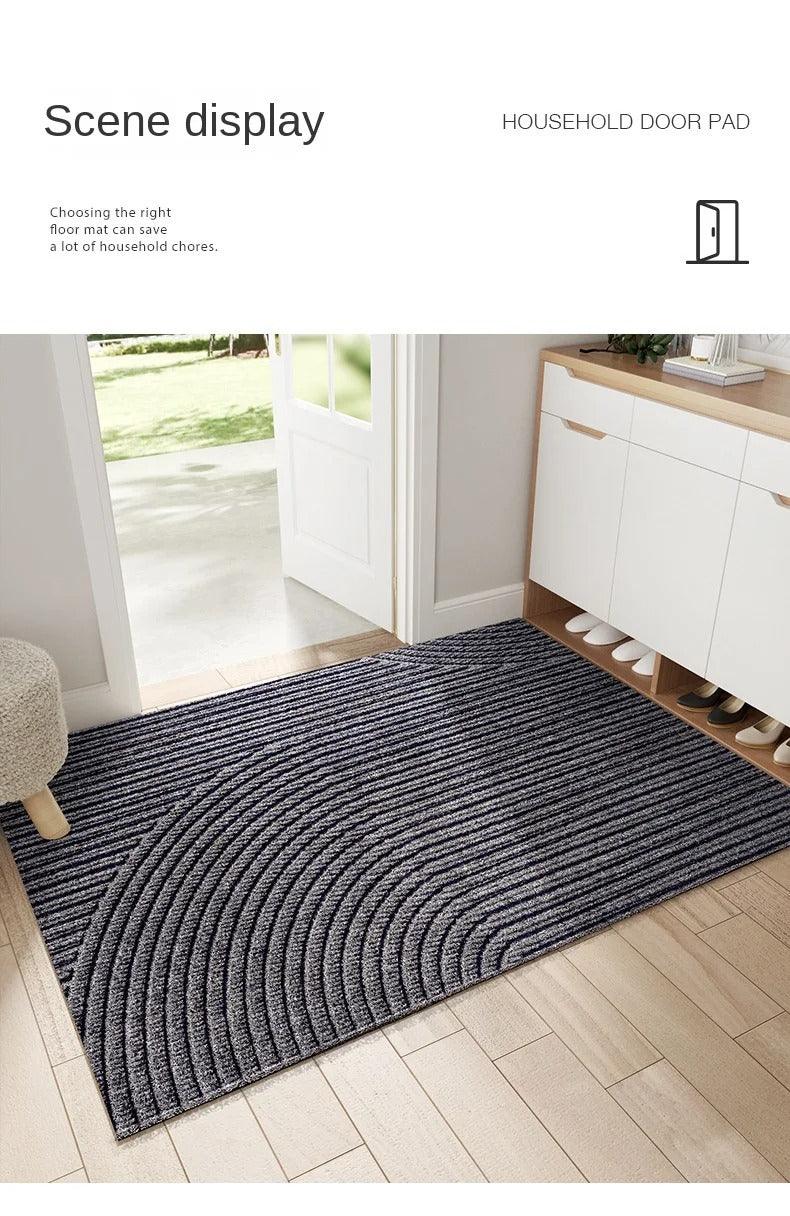 Tapis de porte en fibres durables avec base antidérapante, excellent pour la propreté des sols et la protection.
