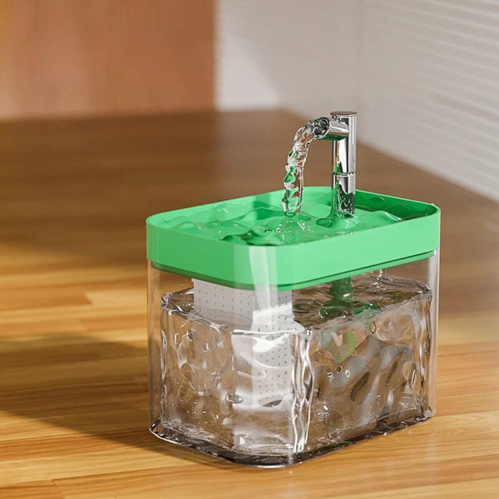 Fontaine à eau design et silencieuse pour animaux. Filtration pour une eau toujours fraîche pour votre chat.