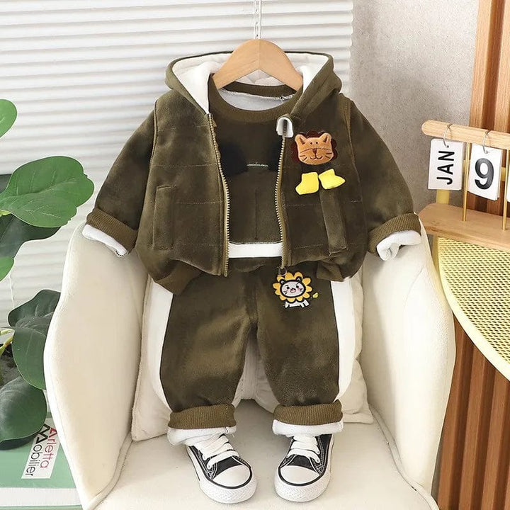 Ensemble bébé hiver 3 pièces en coton chaud et douillet pour rester au chaud.