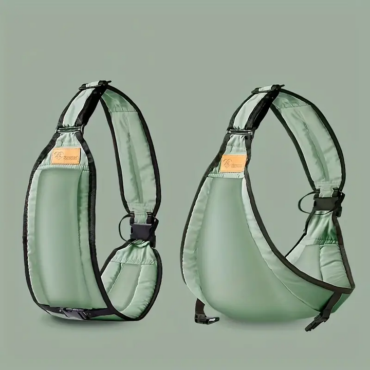 Porte-bébé ergonomique ajustable (noir, rose, vert, gris) pour confort et sécurité de bébé et parent.