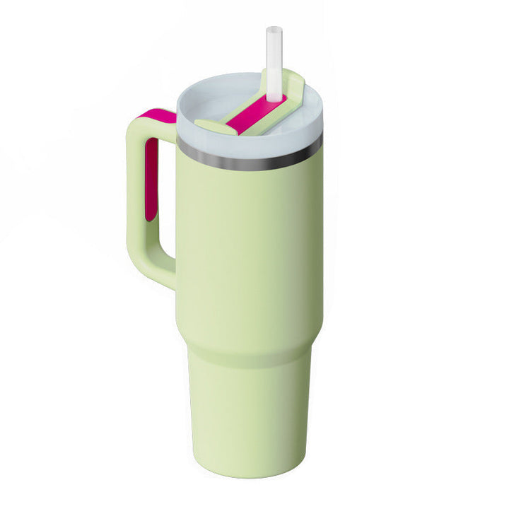 Mug isotherme pour sport, avec paille et poignée, pour garder vos boissons fraîches.