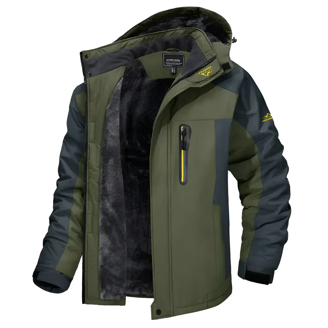 Blouson homme urbain et robuste, imperméable et chaud. Veste d'hiver avec capuche pour extérieur.