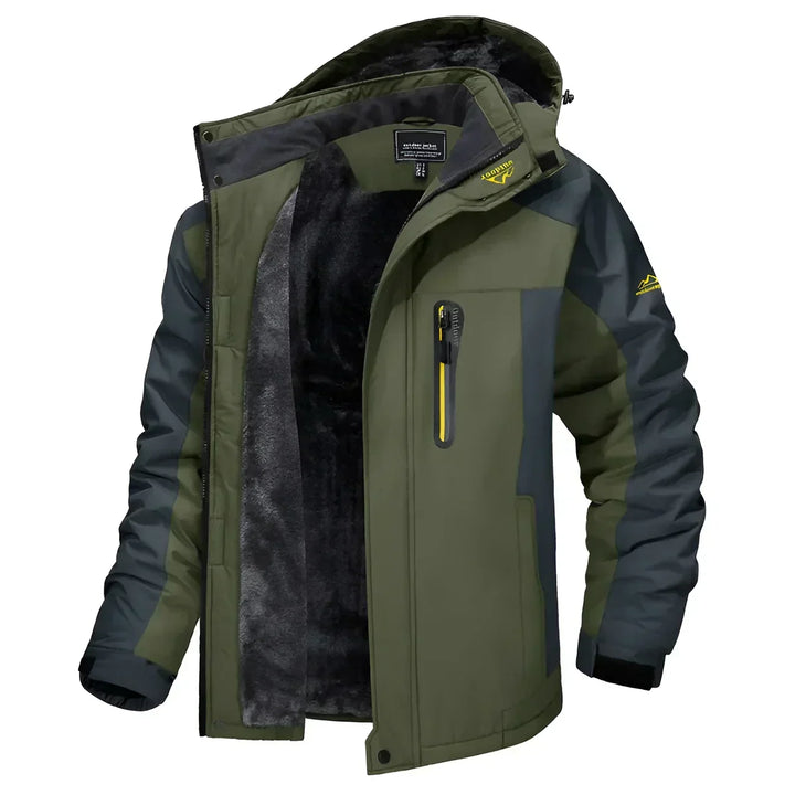 Blouson homme urbain et robuste, imperméable et chaud. Veste d'hiver avec capuche pour extérieur.