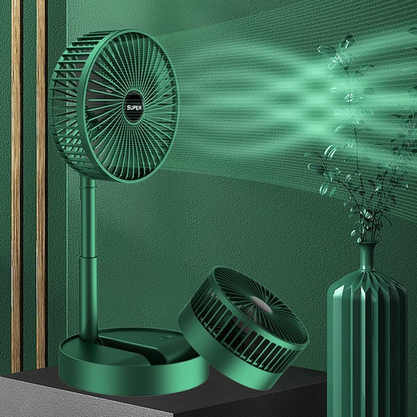 Ventilateur portable silencieux pliable USB, parfait pour bureau, maison ou voyage en été.