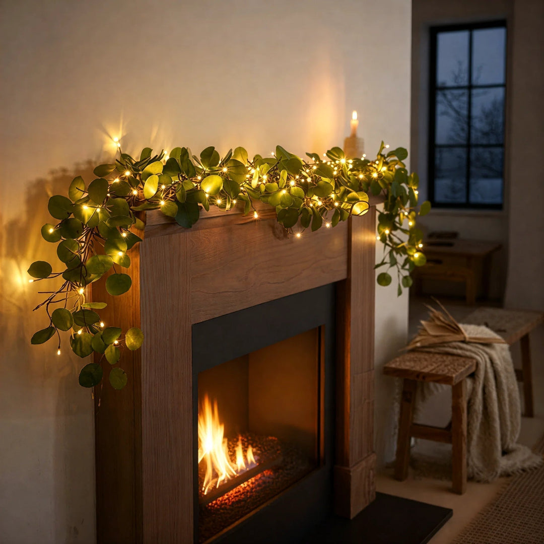 Décoration murale lumineuse : guirlande de lierre artificiel LED pour apporter une touche naturelle et chaleureuse.