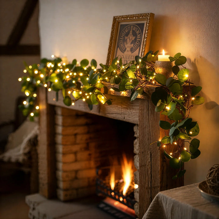 Lierre artificiel lumineux LED, idéal pour décorer chambre ou salon. Crée une ambiance naturelle et végétale cosy.