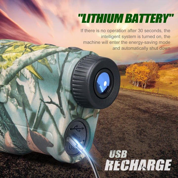 Appareil de mesure laser pour la chasse, rechargeable, idéal pour l'aventure en pleine nature.