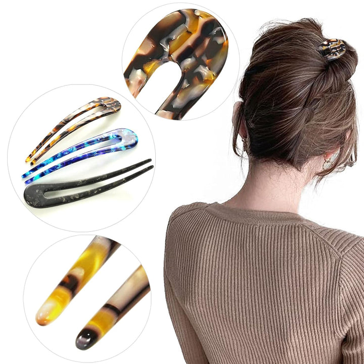 Coiffure élégante avec ces épingles à cheveux en U pour chignon, un accessoire mode indispensable pour la beauté féminine.