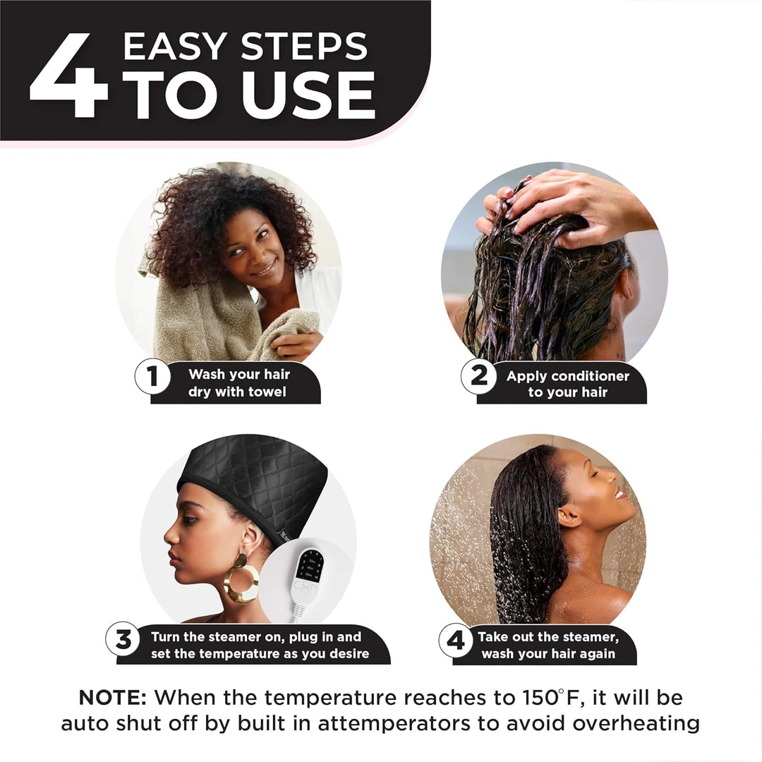 Hydratez vos cheveux avec ce bonnet chauffant. Parfait pour soins profonds & masques capillaires des cheveux naturels.