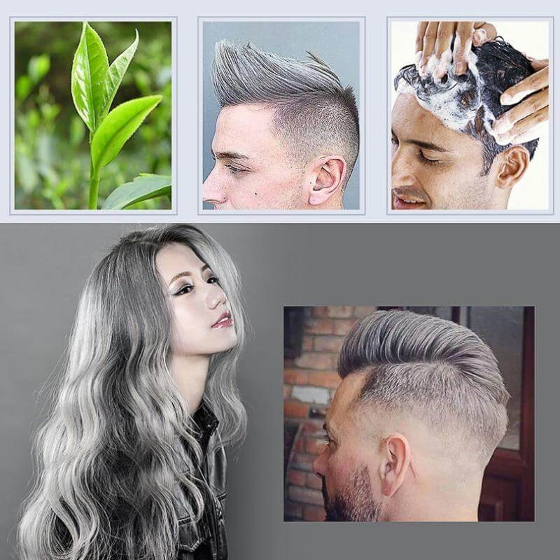 Cire temporaire pour cheveux, couleur végétale, look éphémère et sans résidus, unisexe.