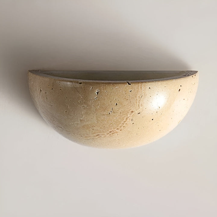 Lampe murale LED moderne, design japonais wabi-sabi, luminaire semi-circulaire pour éclairage intérieur zen.