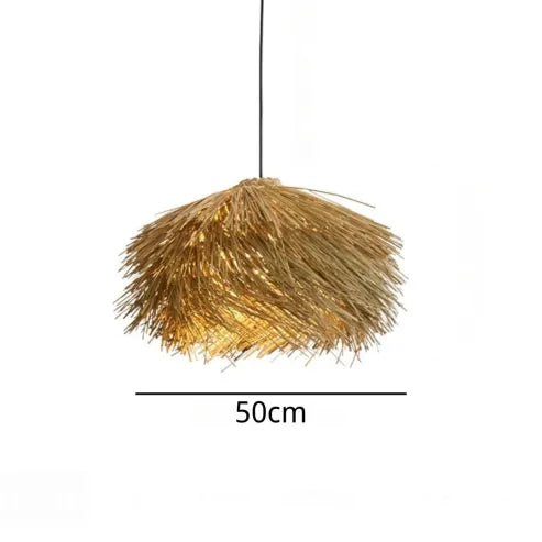 Lampe décorative rotin fait main, style bohème chic, ambiance naturelle pour le salon.