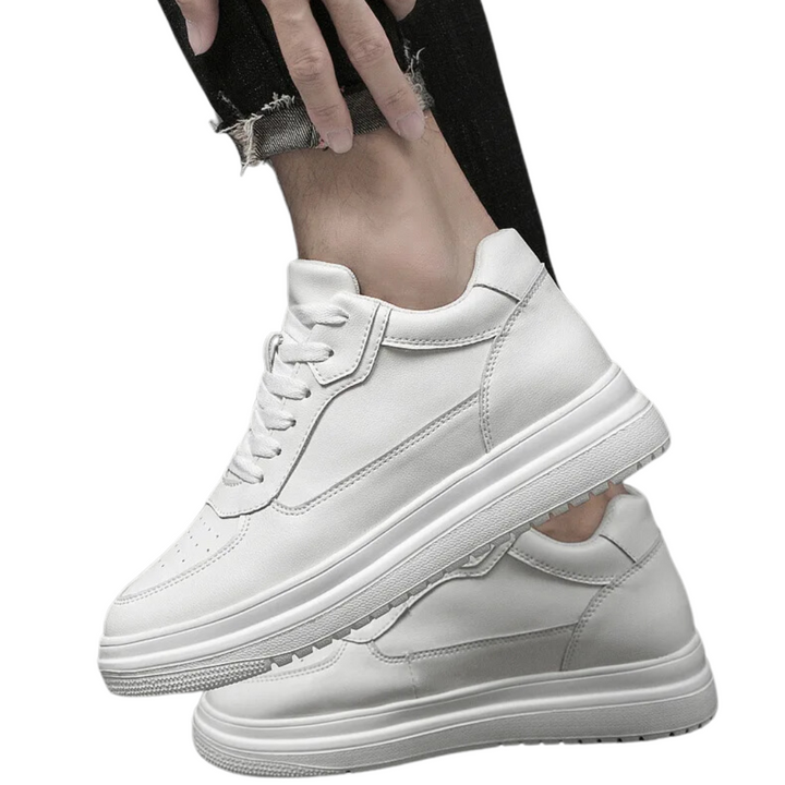 Chaussures StrideLift unisexes, élévation invisible, confort et style moderne pour hommes et femmes élégants.