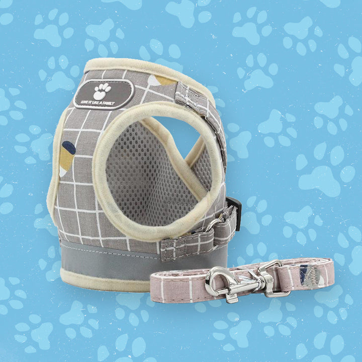 Harnais réglable Comfort Flex pour chat, assure confort et sécurité lors des promenades.
