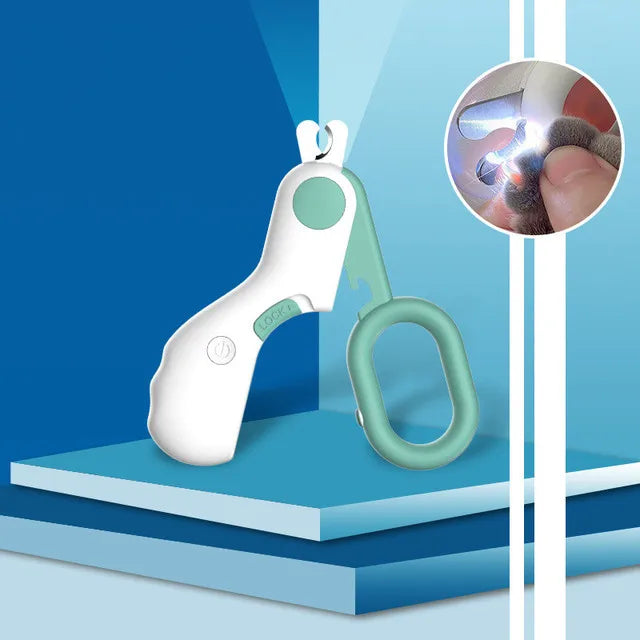 Coupe-ongles LED pour animaux, chats et chiens. Outil de toilettage précis et sécurisé pour le soin des pattes.