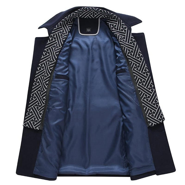 Veste manteau homme noir, classique et sophistiqué. Confort optimal pour la saison hivernale.