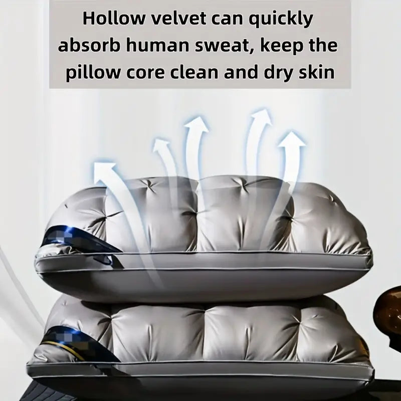Coussin cervical ergonomique pour adultes, conçu pour la relaxation et un soutien confortable pendant le sommeil.